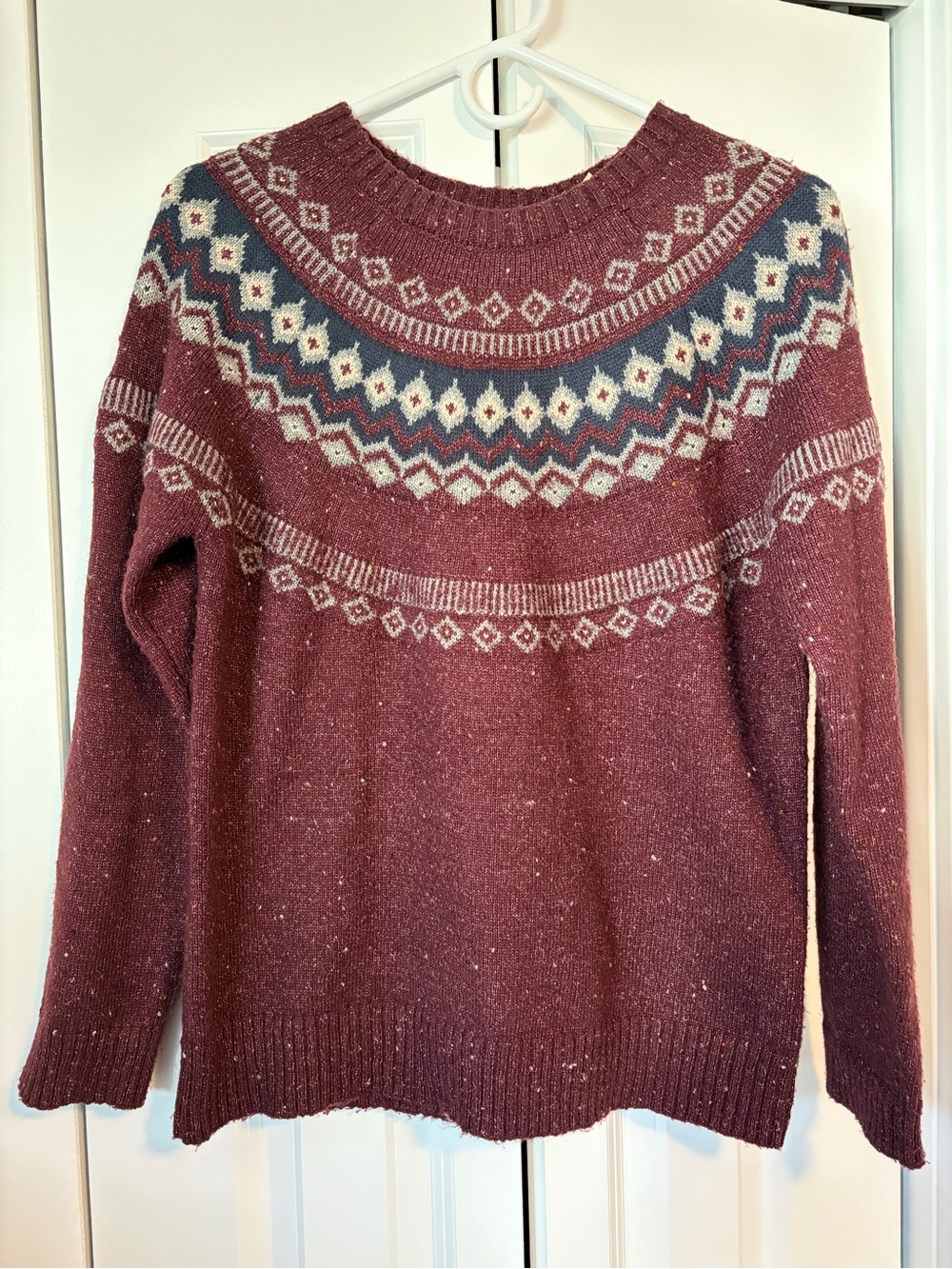 Weatherproof Plum Fair Isle Knit Sweater